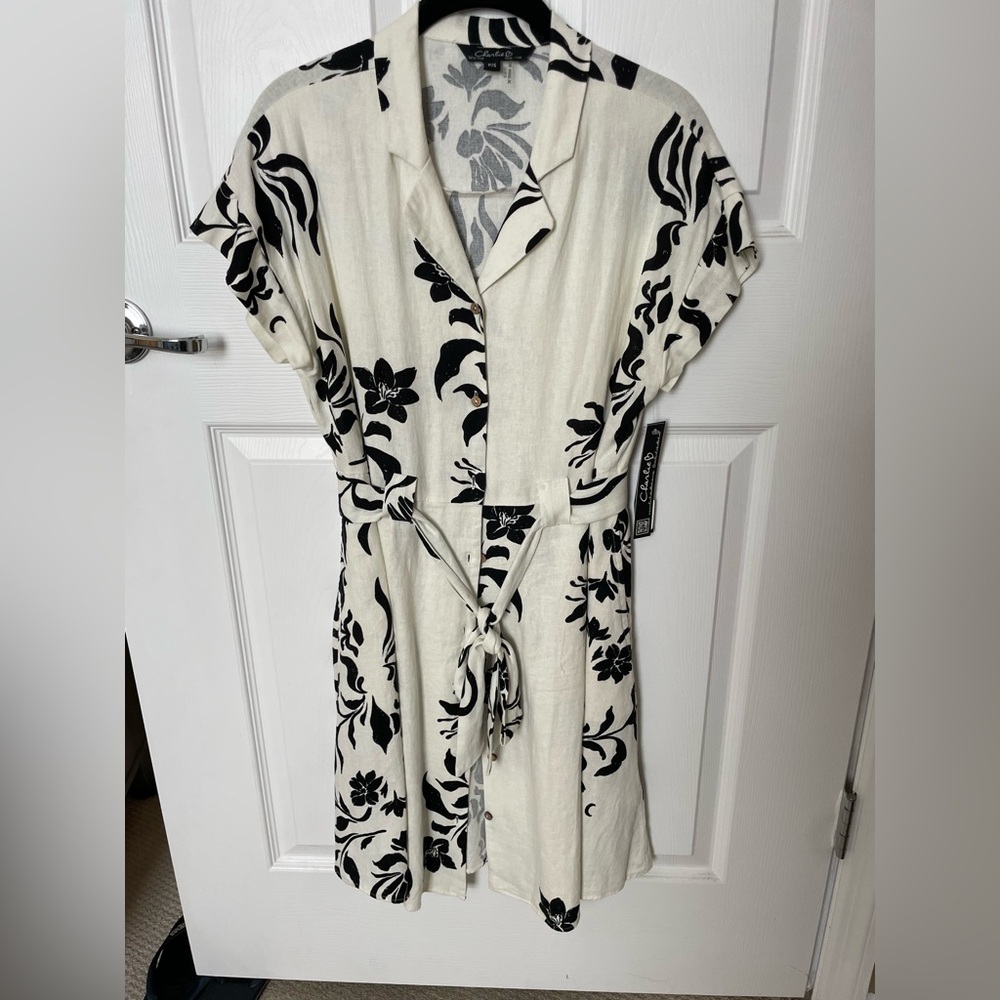 Charlie B Monochrome Floral Mini Dress